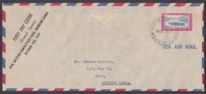 SAMOA 1959 first flight cover Apia to Pago Pago - arrival cds on reverse..A2149A
