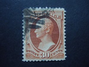 1888 #217 30c Hamilton Perf 12 Used F/VF CV $90 Includes New Mount