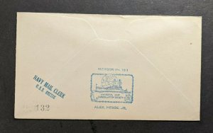1934 USS Breese Navy Cover to Boyertown PA Pearl Harbor Hawaii Cancel