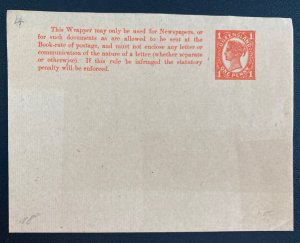 Mint Queensland Australia Postal Stationery Wrapper One Penny