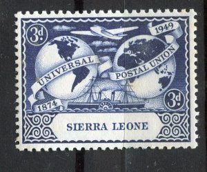 SIERRA LEONE; 1949 early UPU Anniversary issue Mint hinged 3d. value