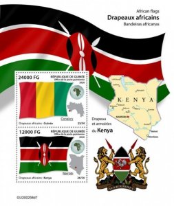 Guinea - 2020 African Flags, Kenya - 2 Stamp Souvenir Sheet - GU200258d7