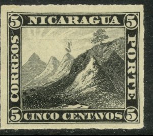 NICARAGUA 1892 REPRINT 1878-90 5c Rouletted LIBERTY CAP Sc 10 MH