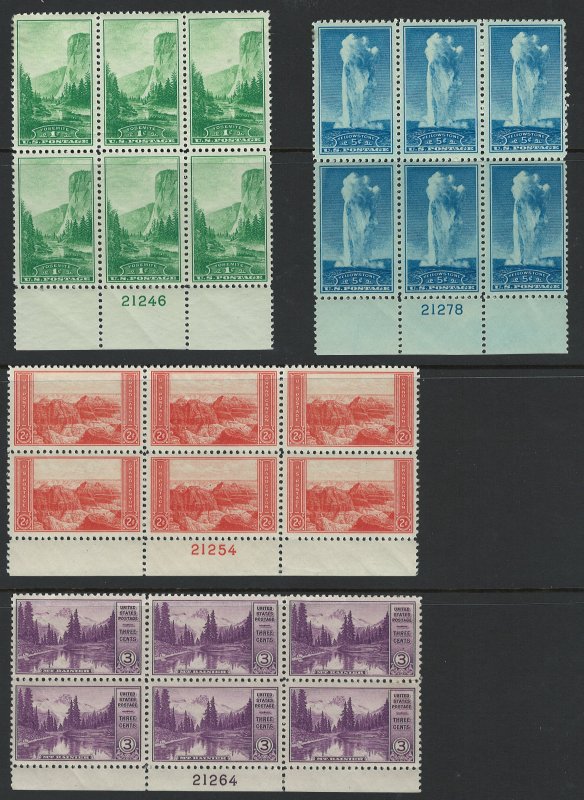 US Scott 740-749 MNH! Plate blocks of 6! Very Nice Set!