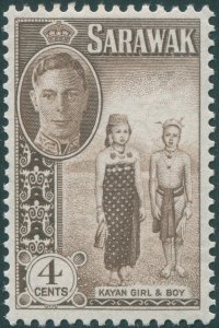 Sarawak 1950 4c chocolate SG174 unused