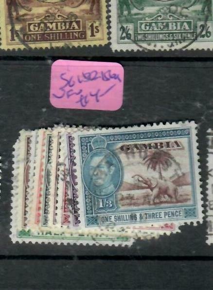 GAMBIA (P1412B)  KGVI ELEPHANTS TO 1/3    SG 150-156A     VFU