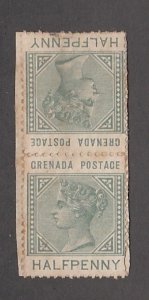Grenada # 20a, Queen Victoria, Tete-Beche Pair on Paper, Used, 1/3 Cat.