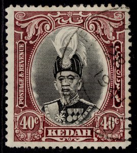 MALAYSIA - Kedah GVI SG64, 40c black & purple, FINE USED. Cat £19.