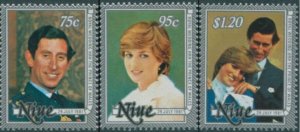 Niue 1981 SG430-432 Royal Wedding set MNH