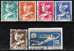 Switzerland Scott # 210 - 215, used