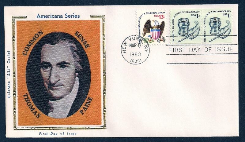 UNITED STATES FDC 1¢ Americana COIL 1980 Colorano