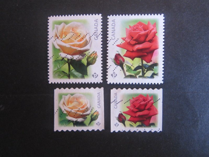 Canada #2728 To 2731 Flowers Roses 4  Nice stamps  {ca509}