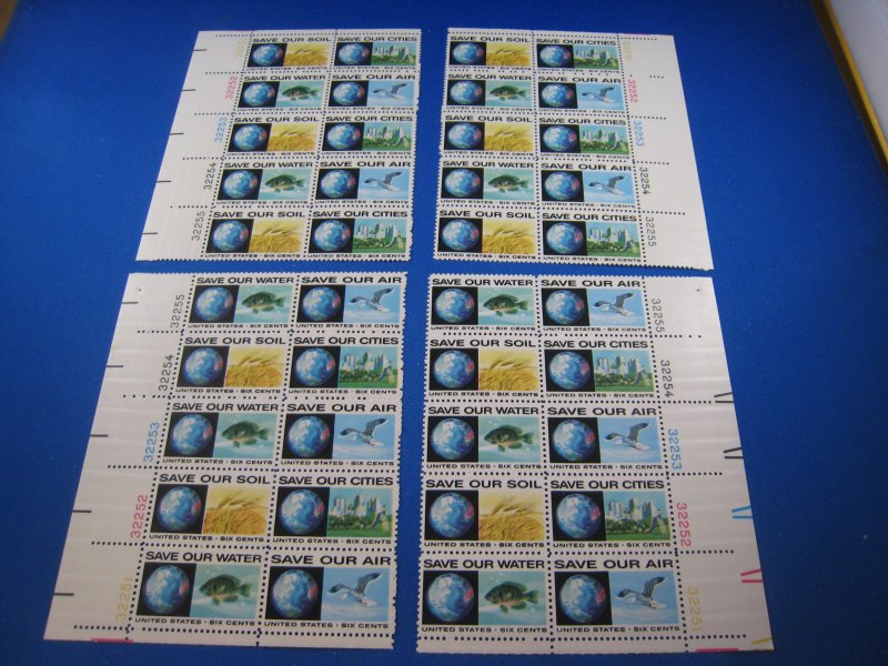 UNITED STATES 1970 - SCOTT #1410-1413 MATCHED PB SET  MNH