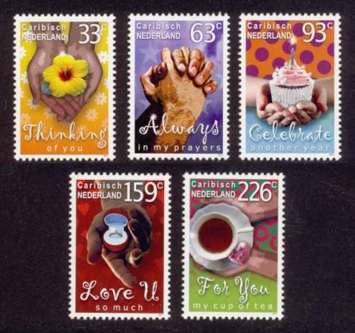 Caribbean Netherlands Sc# 7-11 MNH Greetings 2011