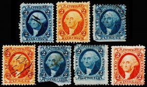 United States Scott R5c-R6c, R9c-R11c, R13c, R15c (1862-71) Used G-F, CV$20.50 B