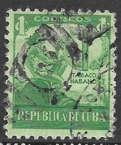 Cuba 356: 1c Ciboney Indian and Cigar, used, F-VF