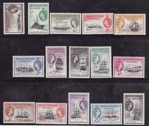 Falkland Islands Dependencies-Sc#1L19-33- id9-unused NH set-QEII-Ships-1954-plea