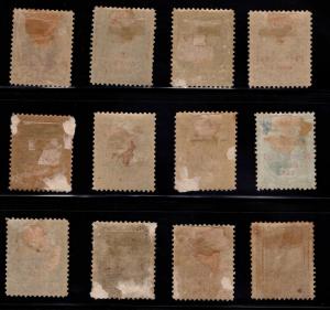 Hawaii Scott 53-64 Mint 1893 Red Provisional Government overprint set