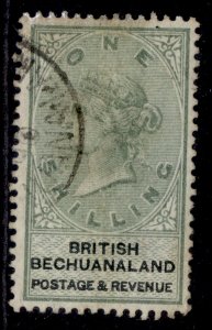 BRITISH BECHUANALAND QV SG15, 1s green & black, FINE USED. Cat £18.