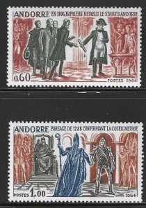 [S1039] French Andorra Scott # 159-160 1964 MNH Principality Set