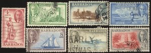 BARBADOS Sc 217-23 F-VF/USED - 1950 Barbados Scenes Definitives w/King George VI