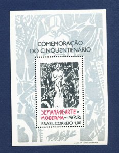 BRAZIL - Scott 1222 - FVF MNH S/S - Modern Artwork  - 1972