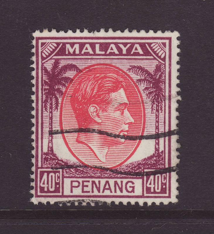 1949 Penang 40c Red & Purple F/U