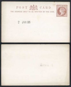 1885 ESSAY for the 1/2d Post Card Handstamped 2nd January 1885