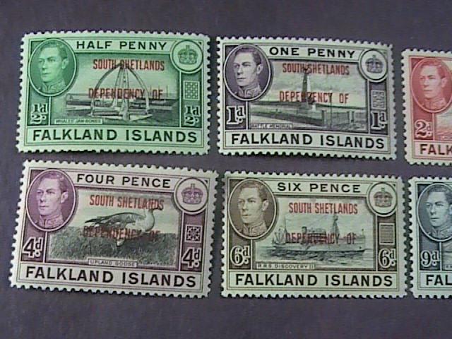 FALKLAND ISLANDS/SOUTH SHETLANDS # 5L1--5L8 -MINT/HINGED-COMPLETE SET-KGVI-1944