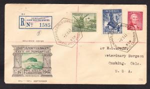 Australia - 1947 Newcastle Stamp Exhibition cover - to US