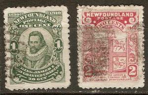 Newfoundland 2 different Used VF 1910 SCV $2.25