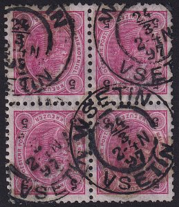 Austria - 1890 - Scott #54 - used block of 4 - WSETIN pmk Czech Republic