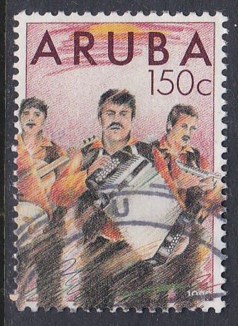 Aruba #48 F-VF Used Band members, musical instruments