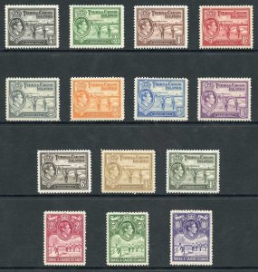 Turks and Caicos SG194/205 1938 KGVI Set of 13 Wmk Mult Script CA M/M