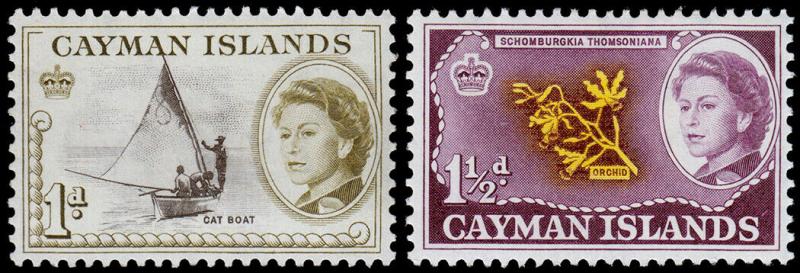 Cayman Islands Scott 154-155 (1962) Mint H F-VF M