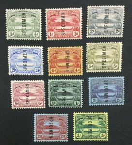 MOMEN: SOLOMON ISLANDS SG #8s-17s 1908-11 SPECIMEN MINT OG H LOT #191444-657