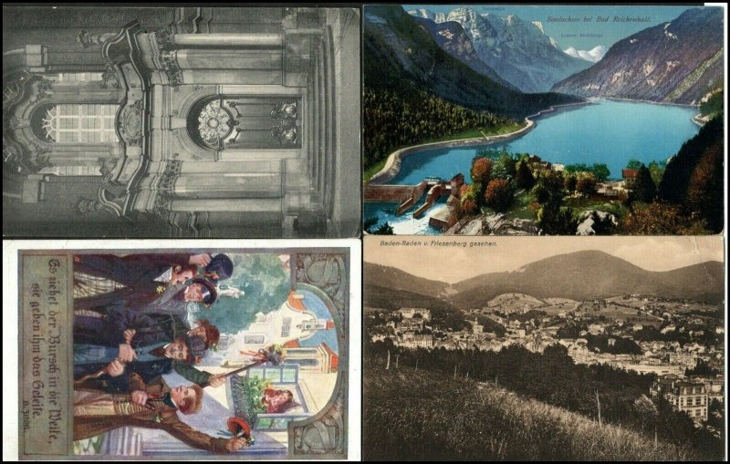 Germany 1910-1920 4 Deutches Reich Bayern Postcards Lindau Hannover Dresden