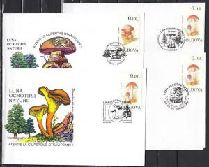 Moldova, 03-06/SEP/96. Mushroom Cancels on 4 Cachet Covers. ^