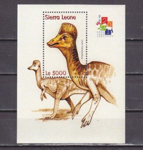 Sierra Leone, Scott cat. 2484. Hong Kong Stamp Expo issue. Dinosaur s/sht.