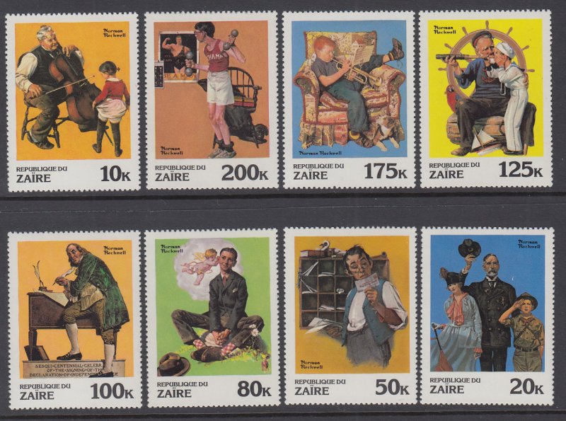 Zaire 1005-1012 Norman Rockwell MNH VF