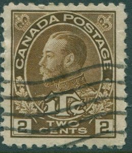 Canada 1916 SG239 2c 2c+1c brown KGV die 2 FU