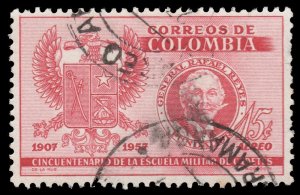 COLOMBIA YEAR 1957 AIRMAIL STAMP SCOTT # C299. USED. # 2