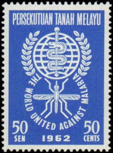 Malaya - Federation of Malaya #102-104, Complete Set(3), 1962, Insects, Medic...