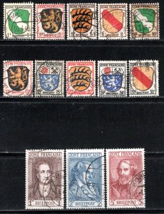 Germany - under French occupation - Scott # 4N1 - 4N13, used