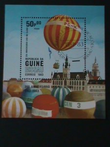 ​GUINEA BISSAU-1983  200TH ANNIVERSARY HOT BALLON AIR SHIP CTO S/S VF LAST ONE