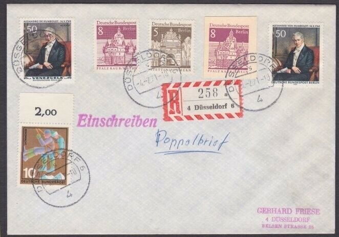 GERMANY 1971 Registered cover - franking inc. postal stationery cut out.....W940