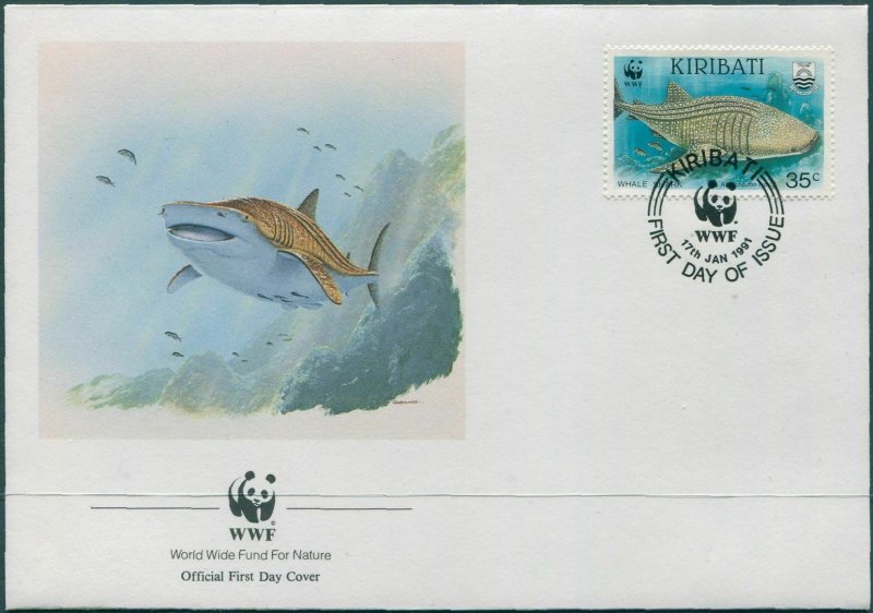 Kiribati 1991 SG351 35c Whale Shark FDC