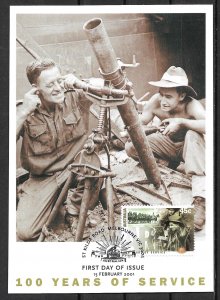 2001 Australia #1938 Australian Army Centennial maxi card