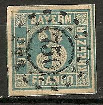 Germany Bavaria 2 used, better \750\ numeral cancel CV $10