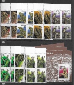 Tanzania 1128-35 MNH cpl set x 4, vf, see desc. 2020 CV $48.00